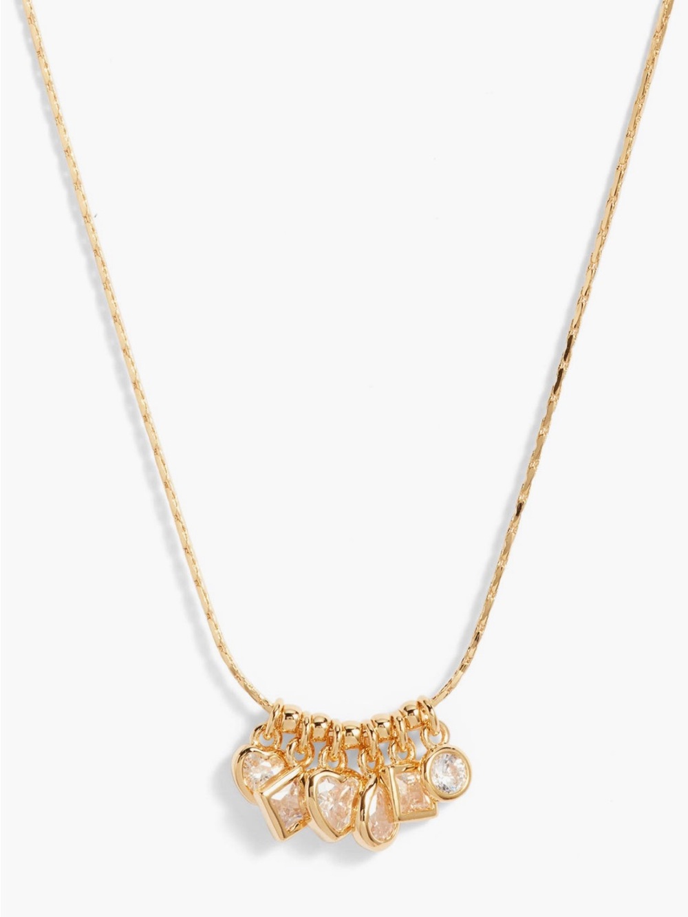 Nordstrom Gold Multi-Charm Crystal Pendant Necklace